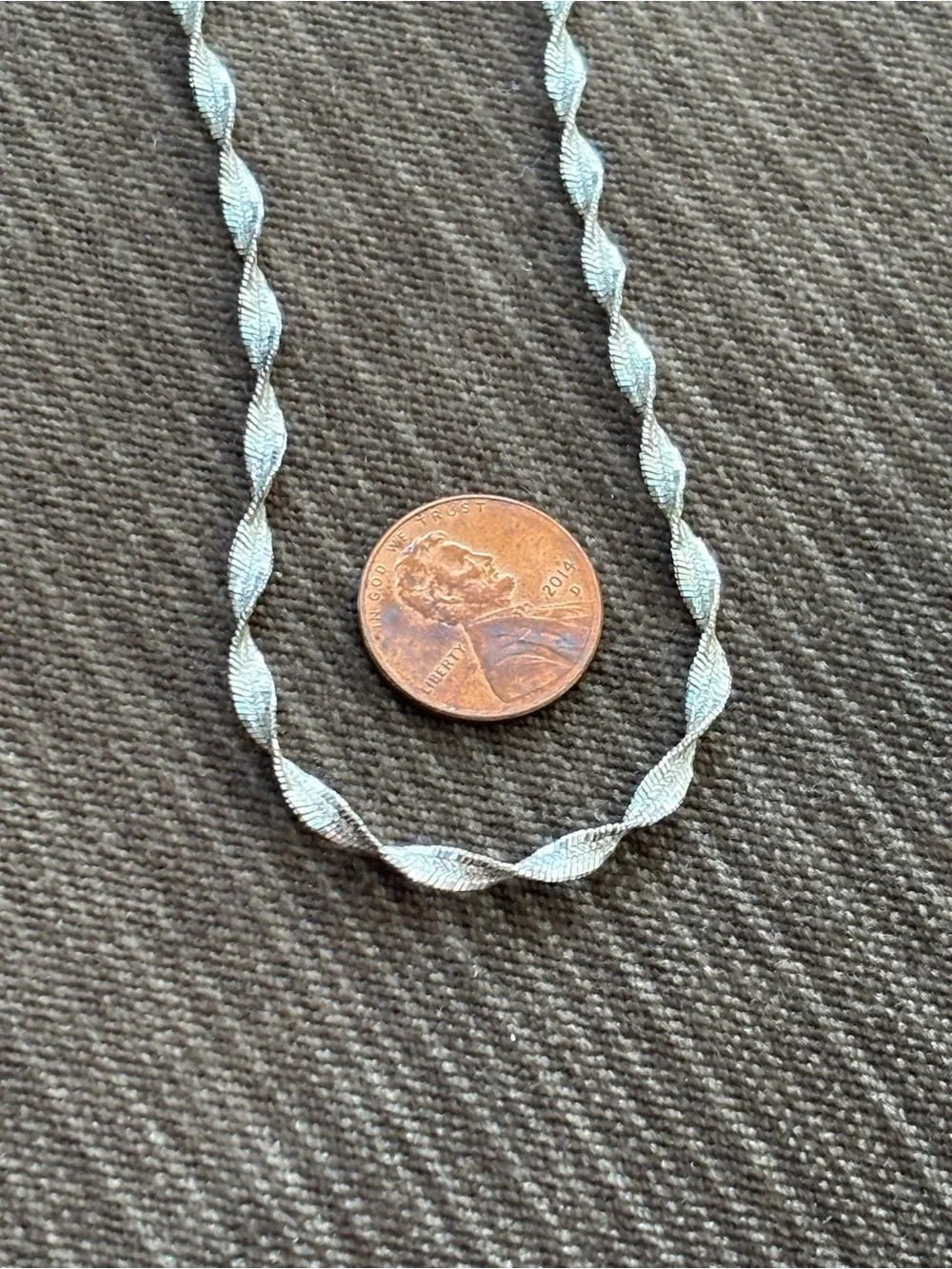 .925 Sterling Silver Twisted Herringbone Link Necklace - Men’s